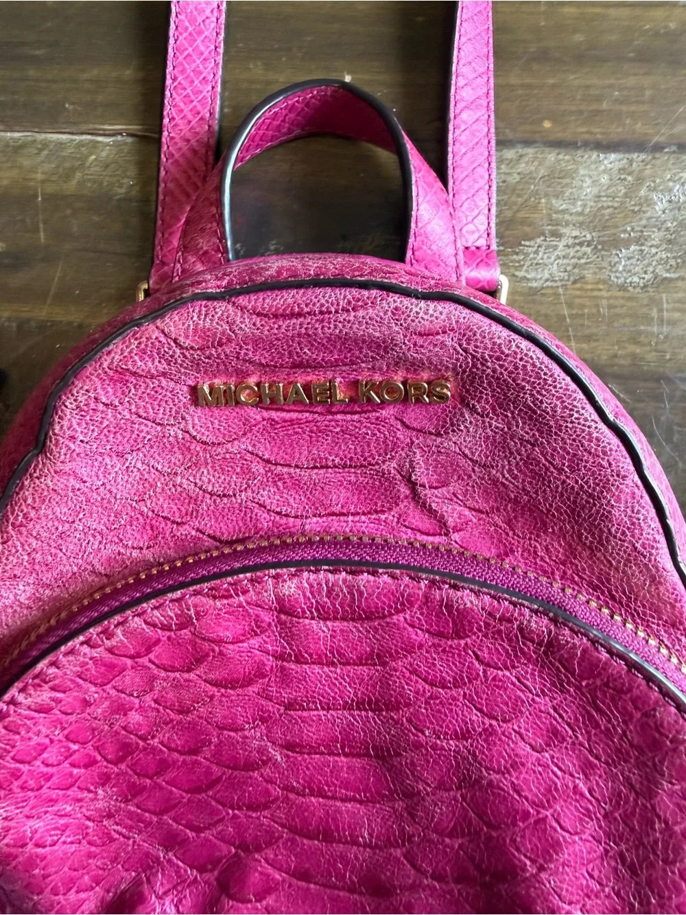 Michael Kors Embossed Leather Backpack